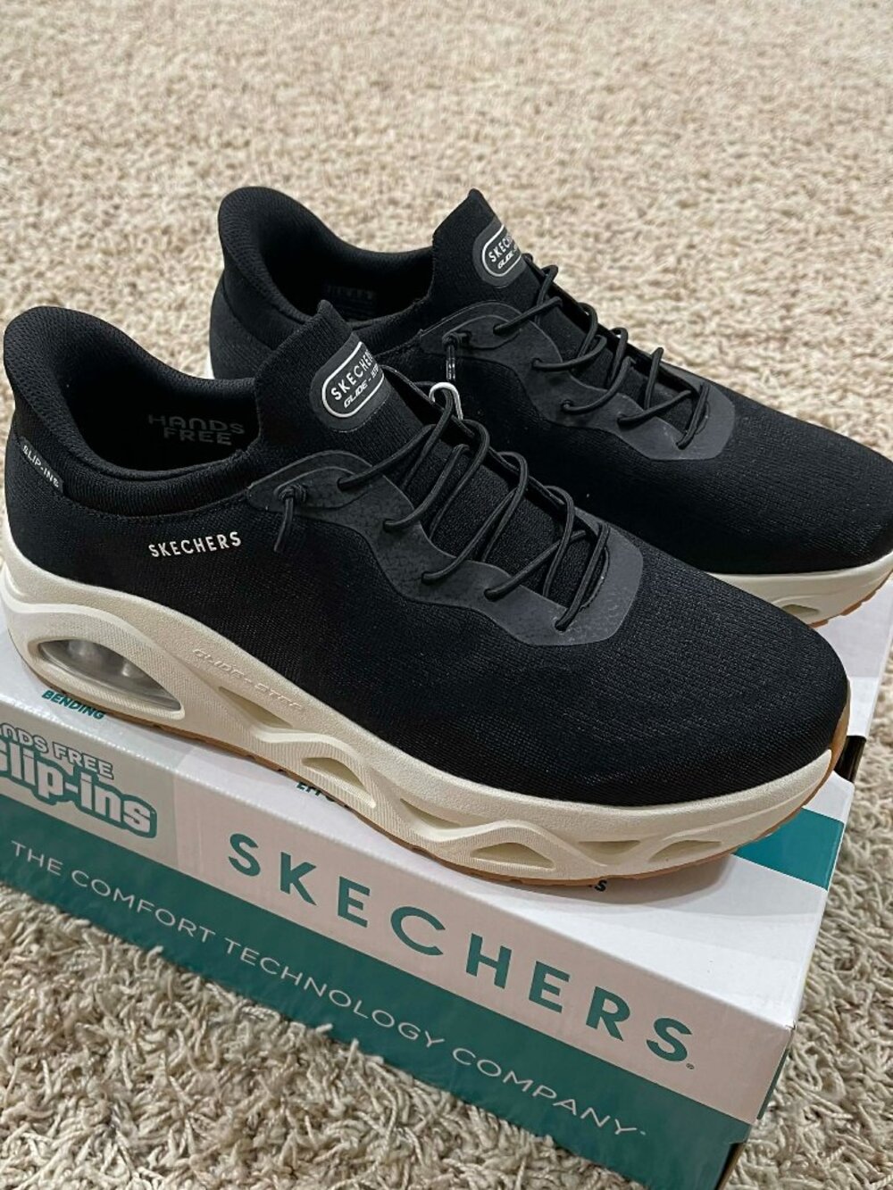Skechers Men’s Slip-ins UNO Glide-Step Air Gliders Sneakers Shoes Black, Size 9